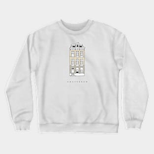 Amsterdam classic house, Netherlands. Realistic sketch. Crewneck Sweatshirt